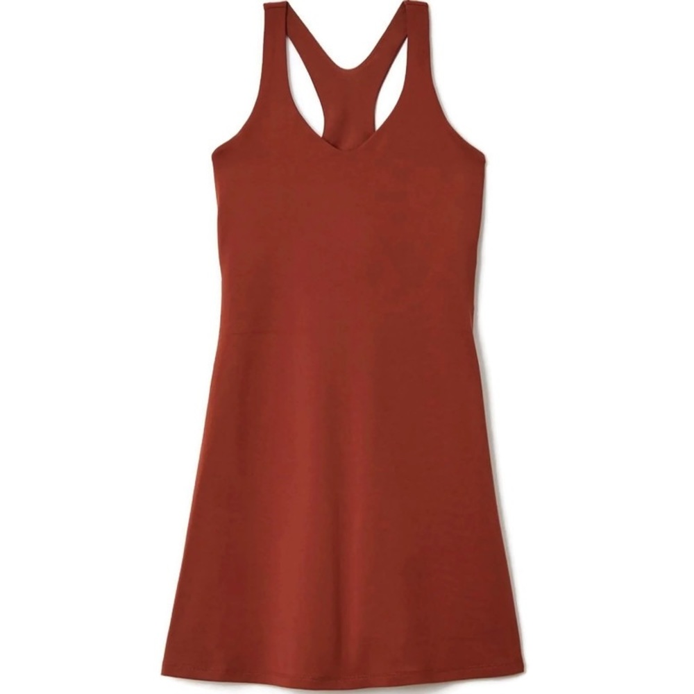 Girlfriend Collective Small Mahogany Lola V-Neck Dress